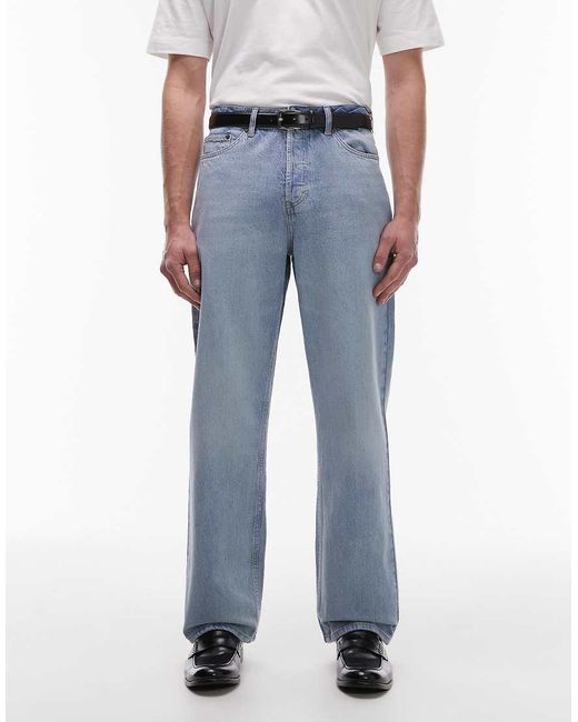 Topman Blue Rigid baggy Jean for men