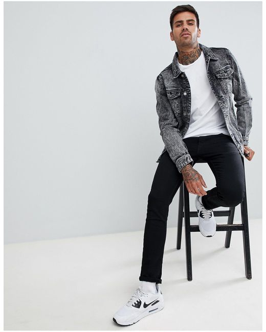 pull&bear black denim jacket