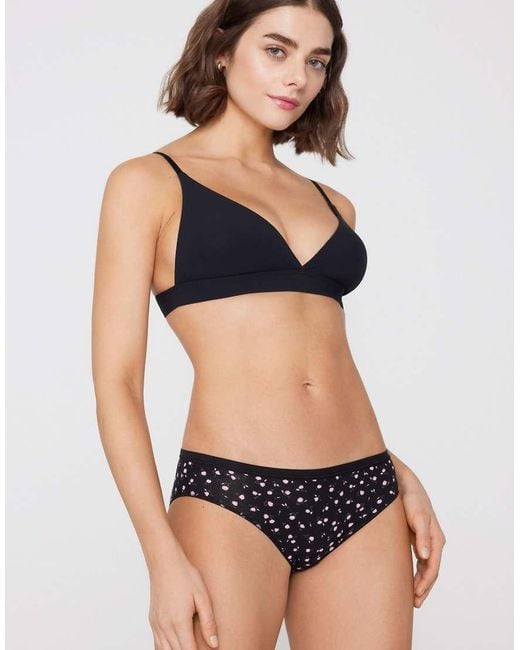 Tezenis Black Printed Cotton Briefs