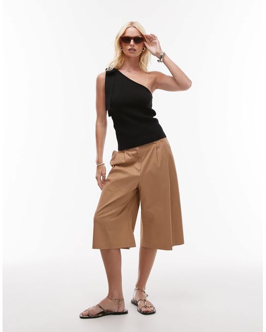 Mango Black One Shoulder Tie Knitted Top