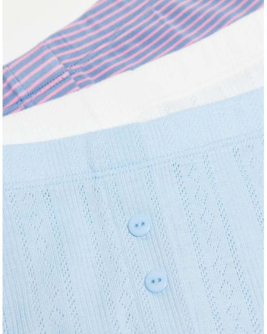 ASOS Set Van 3 Boxershorts Van Pointelle in het Blue