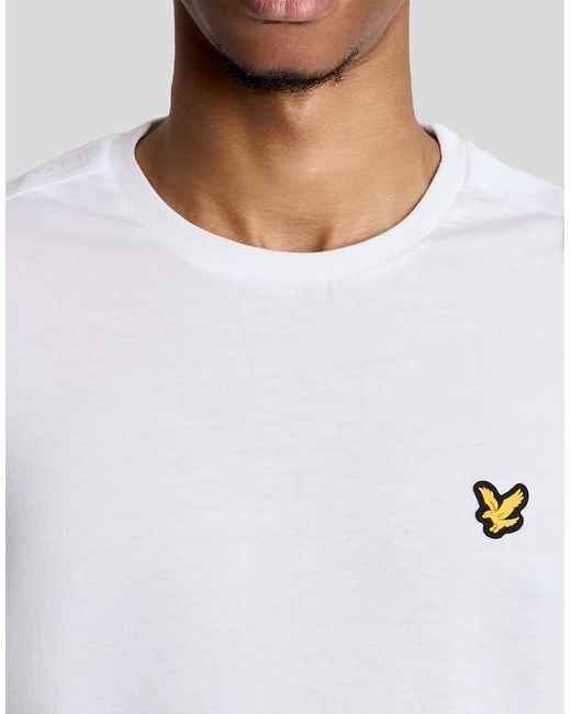 Lyle & Scott White Sports Jacquard Tape T-Shirt for men