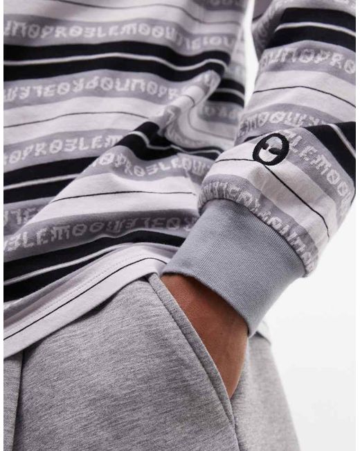 No Problemo White 100% Cotton Long Sleeve T-Shirt With Repeat Logo for men
