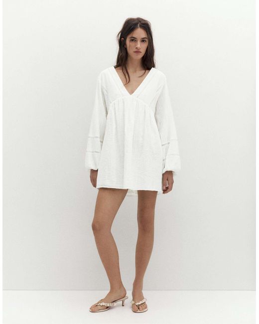 Pull&Bear White – kurzes kleid