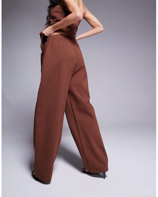 ASOS Brown Structured Interlock Trouser Co Ord
