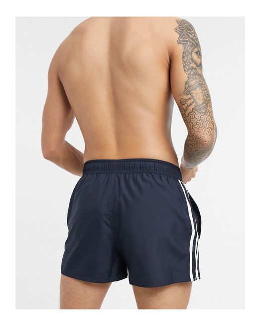 for Men Mens Clothing Beachwear adidas Originals Synthetic 3 Stripes Swim Shorts in Navy Blue 