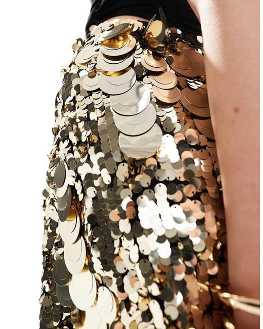 French Connection Metallic Sequin Mini Skirt