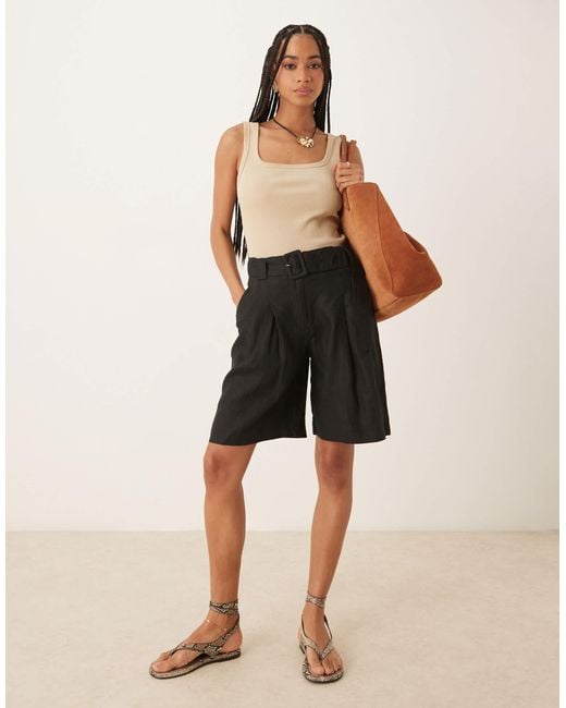 Mango Natural – bermudashorts aus leinen