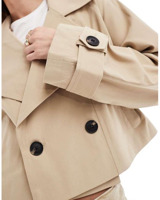 Gabardina Corta De -Neutro ASOS de color Natural