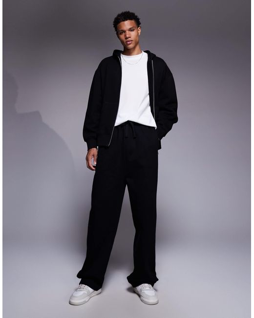 ASOS Black Premium Heavyweight Wide Leg jogger for men