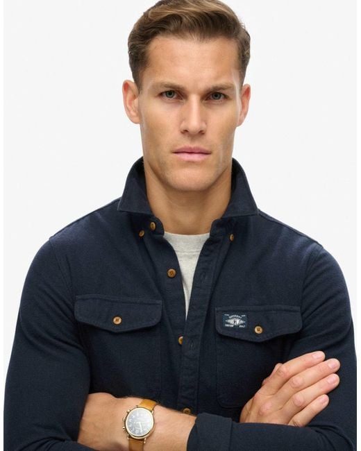 Superdry – trailsman – locker geschnittene hemdjacke in Blue für Herren