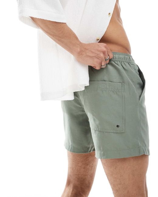 Brave Soul Green Swim Trunks for men