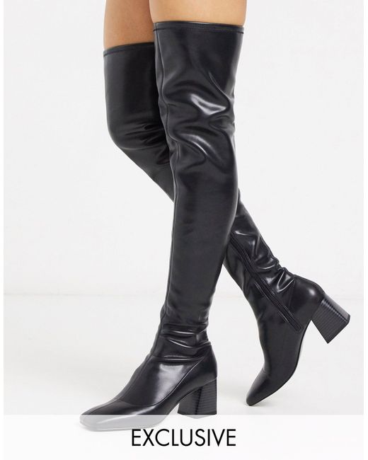 Monki Gummi – e Overknee-Stiefel in Schwarz | Lyst AT