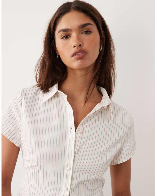 Princess Polly White Lift Off Fitted Button Up Shirt