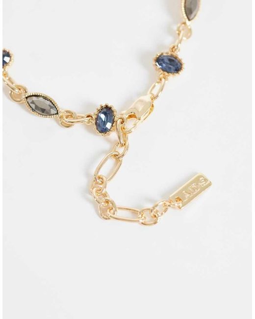 ASOS White Stationed And Charcoal Crystal Bracelet for men