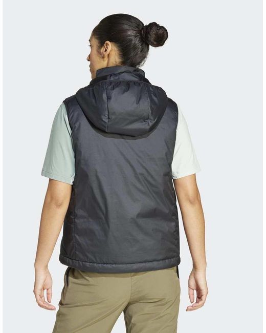 Adidas Blue Terrex Multi Climawarm Insulated Hooded Vest