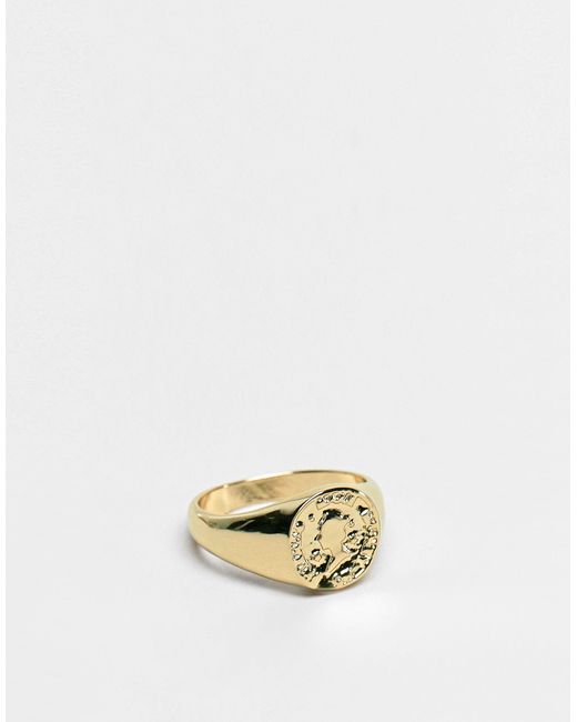 ASOS Metallic Pinky Ring With Coin for men