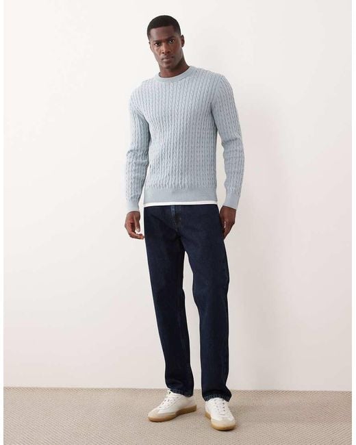 Mango Gray Cable Knit Jumper for men