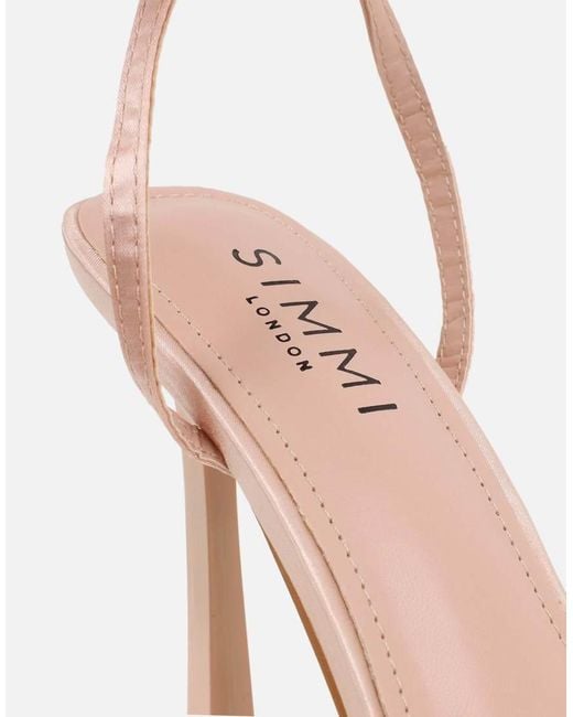 SIMMI Natural Janeena Lace Bow Detail Heeled Sandals