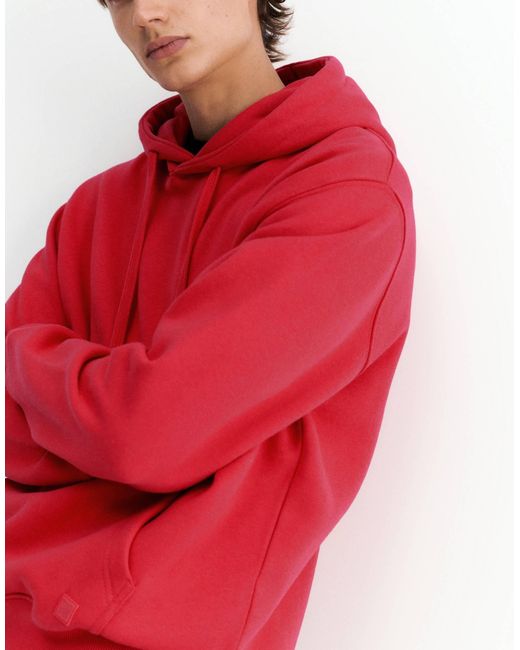 Pull&Bear Basic kapuzenpullover in Red für Herren