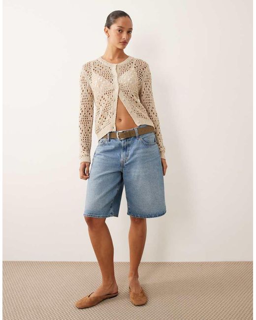 Mango Blue Teen Knitted Scoop Neck Sleeveless Top With Tie Front