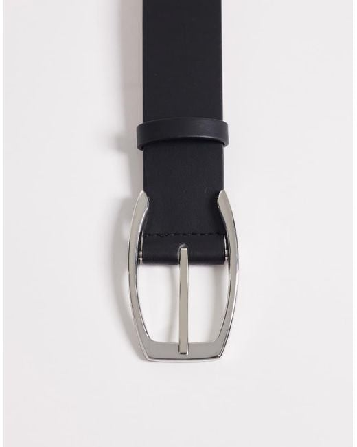 ASOS Gray Waist And Hip Square Half Moon Buckle Belt