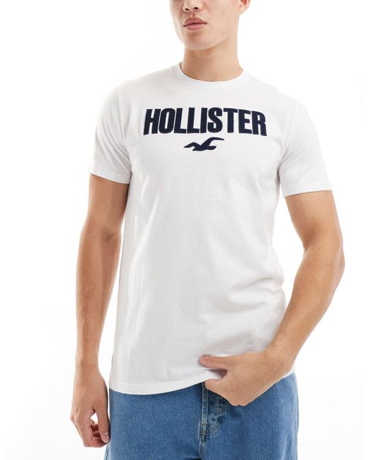 Confezione da 5 t-shirt bianca, lilla, blu, verde e nera con logo grande di Hollister in Blue da Uomo