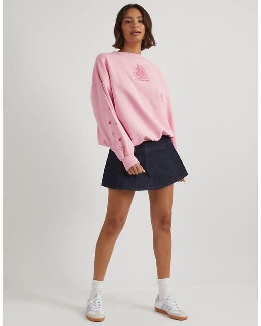 Skinnydip London Pink London Disney Embroidered Castle Sweatshirt