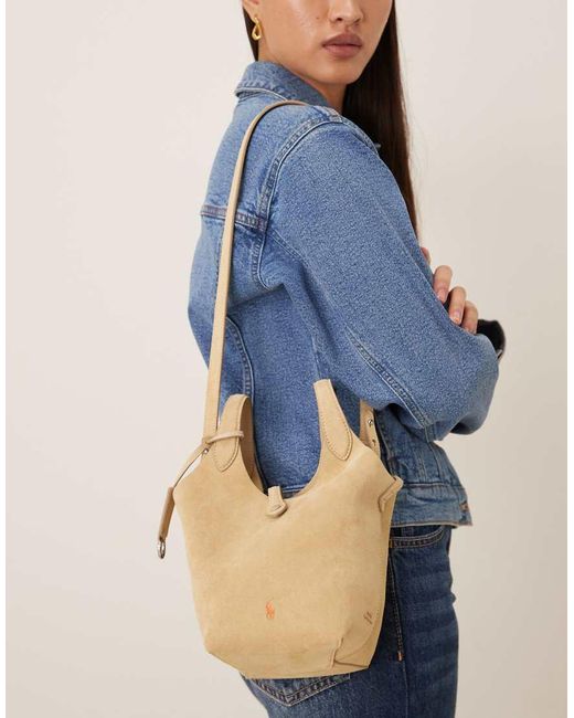 Polo Ralph Lauren Blue Polo Play 100% Leather Suede Bag