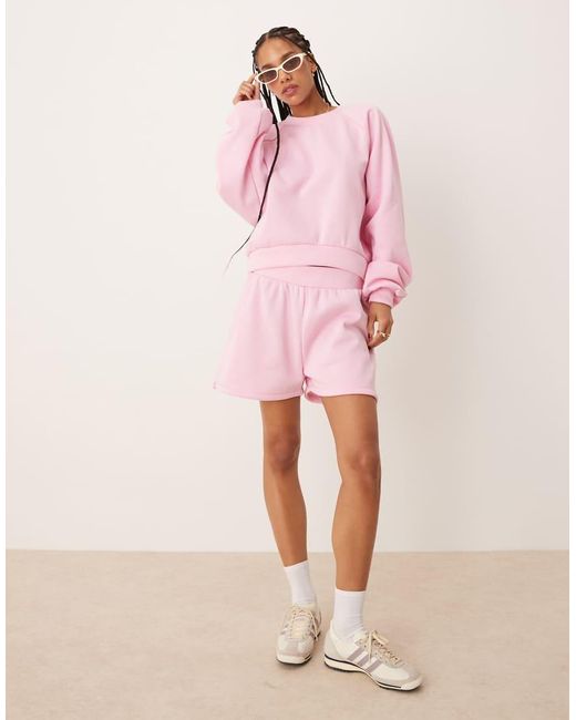 ASOS Pink Balloon Sleeve Sweat Co-ord