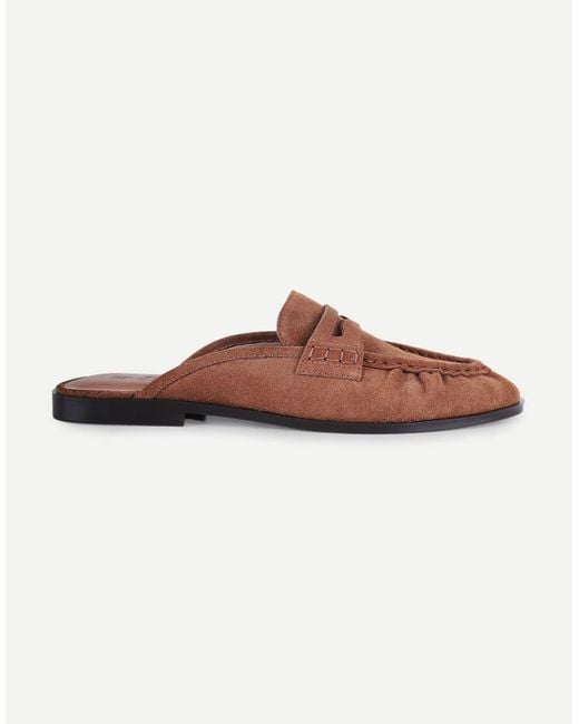 OFF THE HOOK Brown Tiggy Suede Open Back Slip-On Loafers