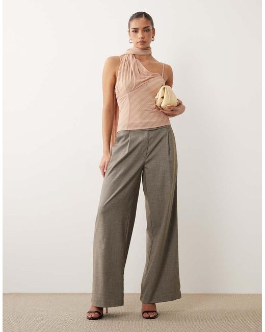 ASOS Natural Stretch Chiffon Scarf Wrap Top