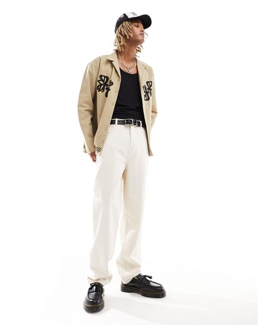 Jean dad baggy style années 90 - écru Reclaimed (vintage) pour homme en coloris White