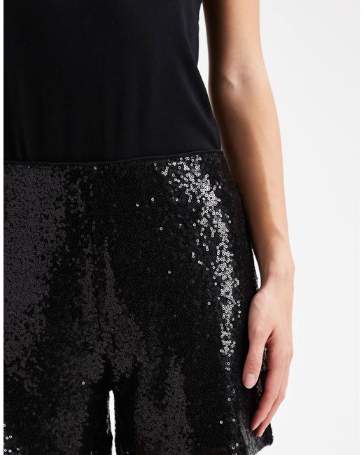 Mini-short à sequins ONLY en coloris Black