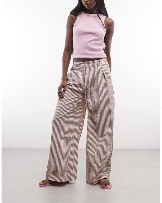 Daisy Street Multicolor Asymmetric Placket Wide Leg Pants