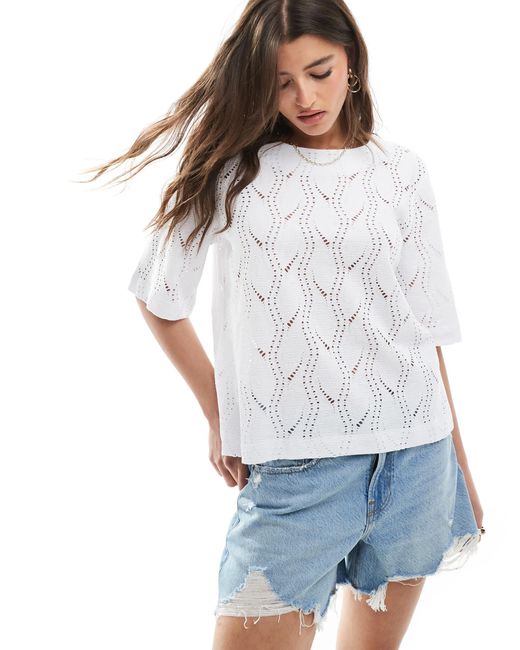 Object Gray Textured Drop Shoulder T-shirt
