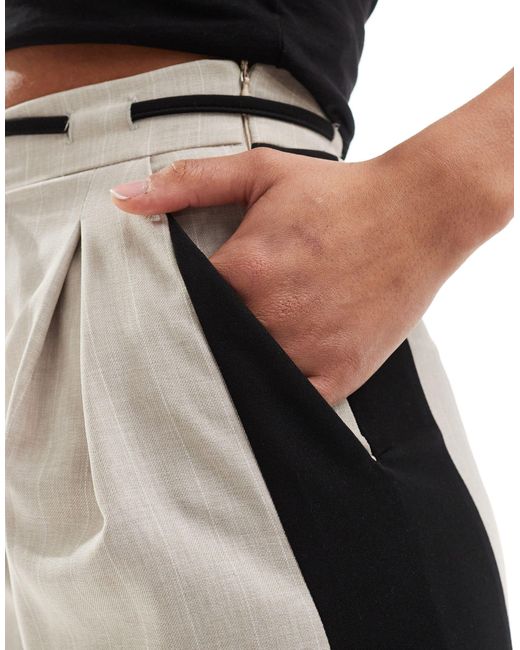 Pantalones sin cierres con banda lateral y detalle Reclaimed (vintage) de color White