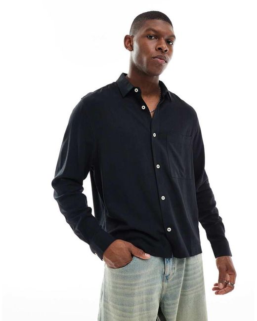 Camicia Nera Squadrata di ASOS in Blue da Uomo