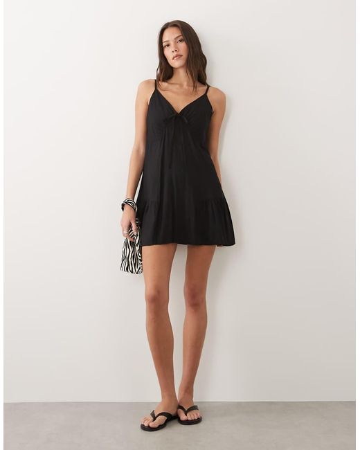 esmé studios Black Strappy Mini Beach Dress