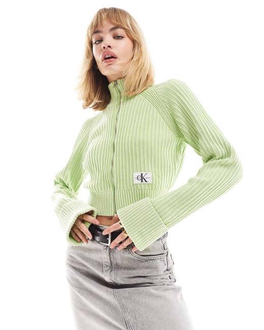 Calvin Klein Gray Monogram Logo Sweater Cardigan