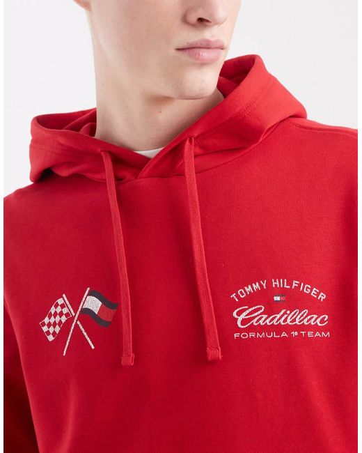 Tommy Hilfiger Red X Cadillac F1 Speedometer Hoodie for men