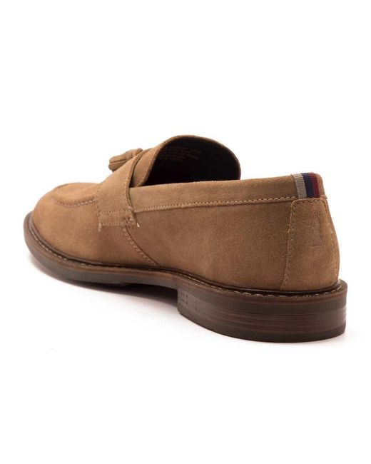 Thomas Crick Brown 'Clinton' Leather Tassel Formal Loafer Shoes for men