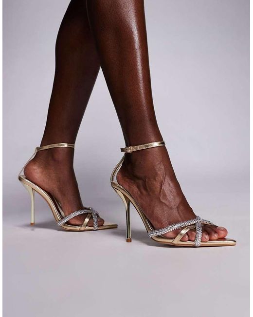 SIMMI Brown Simmi London Miletus Embellished Heeled Sandals
