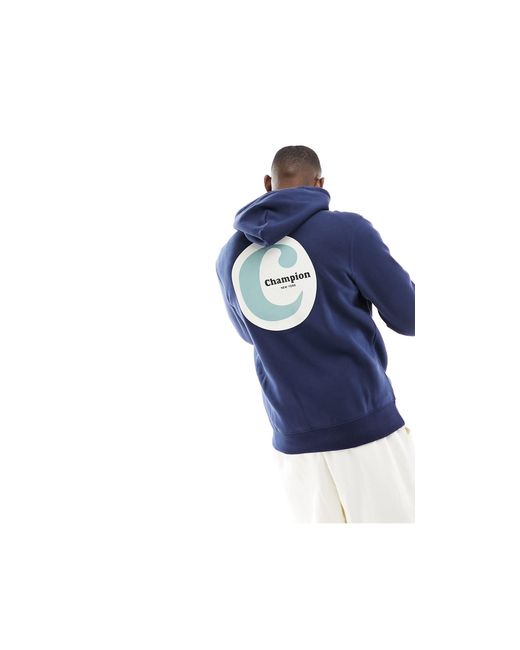 Champion – kapuzenpullover mit aufdruck am rücken in Blue für Herren