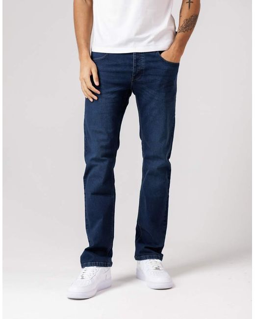 French Connection Blue Cotton Slim Fit Stretch Denim Jeans for men