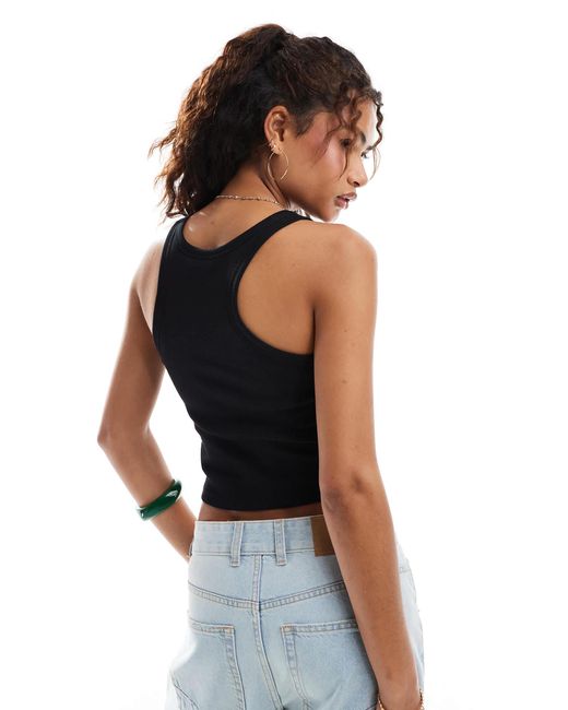 ONLY Black Built-in Bra Ribbed Tank Top