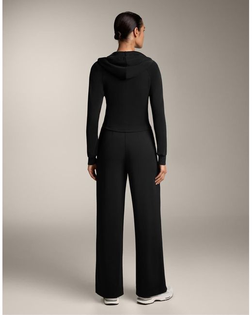 Oysho Black Straight-Leg Trousers With Modal And Crease