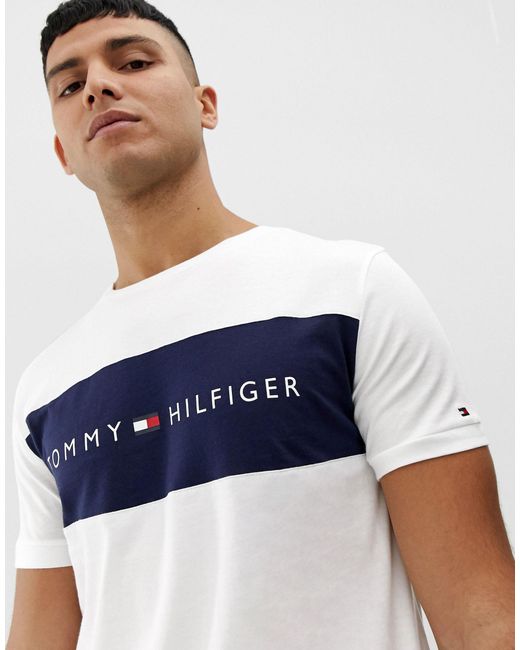 Tommy Hilfiger Cotton Lounge Logo Flag T Shirt in White for Men - Save 42%  | Lyst Australia