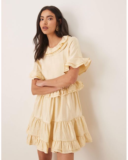 Sister Jane Natural Buttercup Ruffle Mini Dress