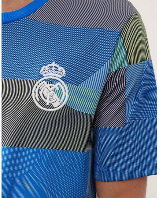 Adidas Originals Blue Adidas football – real madrid 25/26aufwärmtrainings-t-shirt